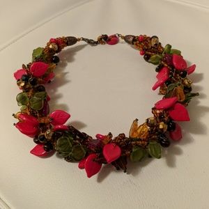 Vintage Beaded Statement Necklace
